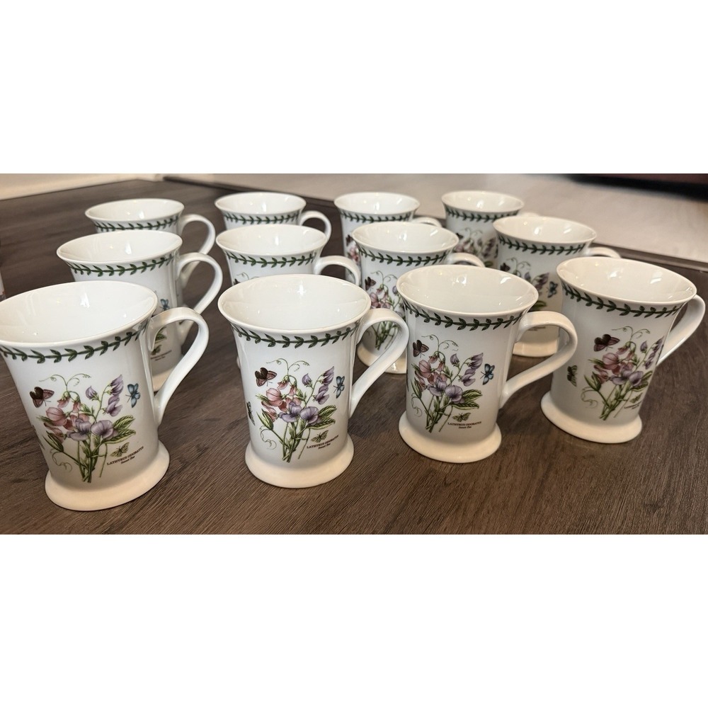 12 Portmeirion Botanic Garden Mugs Cups Sweet Pea Lathyrus Odoratus Pimpernel